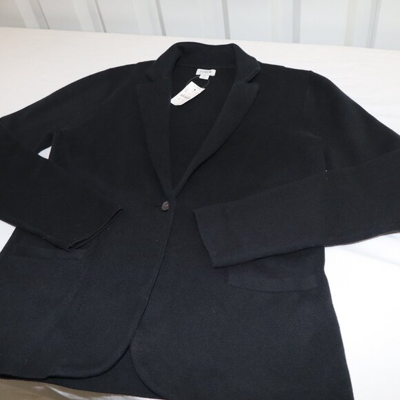 J. Crew Factory Womens Boyfriend Sweater Blazer Black Size Small One Button NWT - Picture 6 of 9